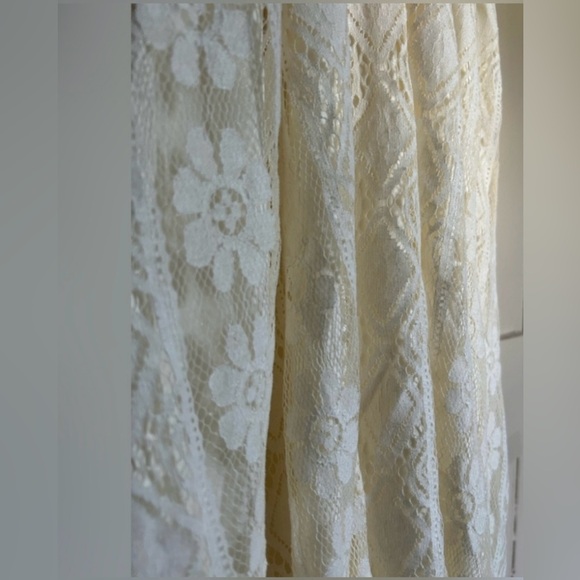 FINAL PRICE Boho Lace Dress with Large Pom Poms and Fringe, size Medium - Picture 5 of 5